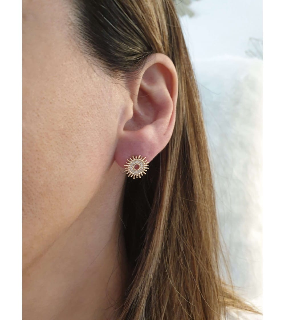 Boucles D oreilles soleil En Plaqu Or Serties Au Centre D oxydes De boucles-d-oreilles-soleil-en-plaqu-or-serties-au-centre-d-oxydes-de