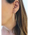 Boucles d'oreilles créoles torsadées en plaqué or (diamètre 50 mm)