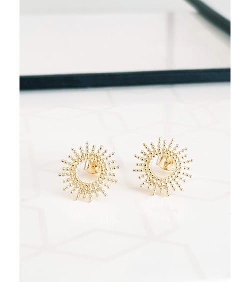 Boucles D'oreilles Soleil Bohème - Grand Modèle Exagéré En Métal Doré - Style Vintage, Léger Et Confortable - Pour Femmes