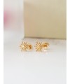 Boucles d'oreilles "petit soleil" en plaqué or, avec poussettes