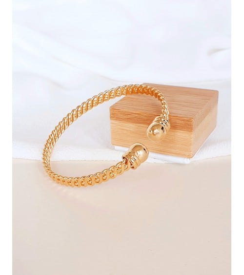 Bracelet rigide ouvert en plaqué or