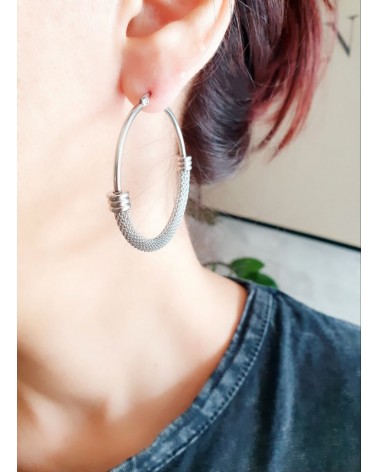 Boucles d'oreilles créoles en acier