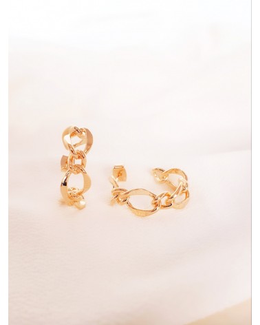 Boucles d'oreilles créoles en plaqué or avec maillons ovales