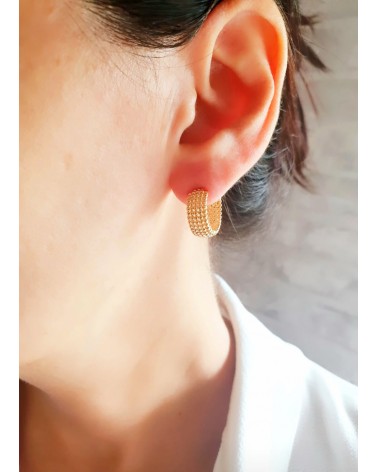 Boucles d'oreilles créoles "picot" en plaqué or