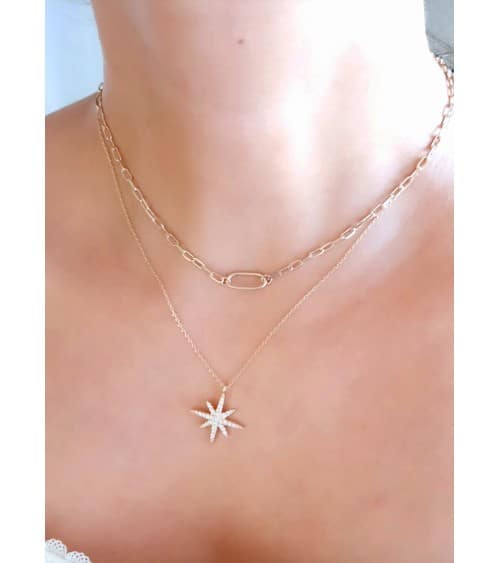 Collier en plaqué or à maillons ovales