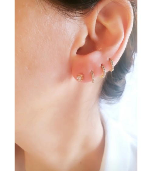 Boucles d'oreilles en plaqué or et oxydes de zirconium