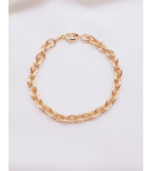 Bracelet en plaqué or avec maillons ovales satinés