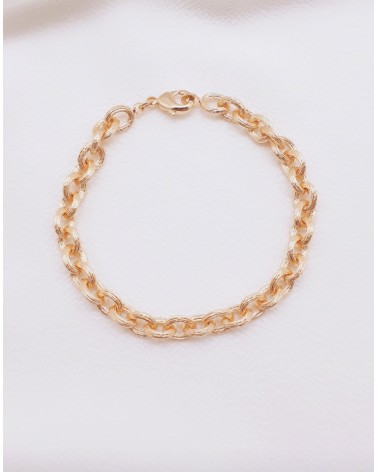 Bracelet en plaqué or avec maillons ovales satinés
