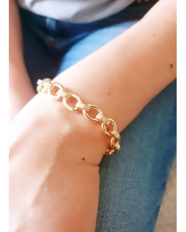 Bracelet en plaqué or à maillons ovales