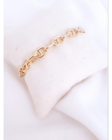Bracelet en plaqué or maille marine