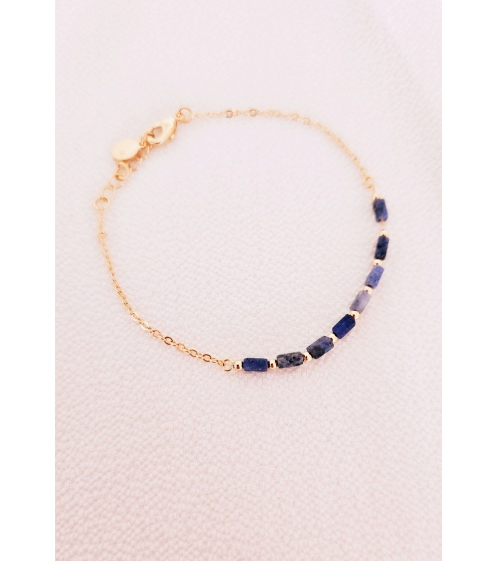 Bracelet en plaqué or et pierre sodalite