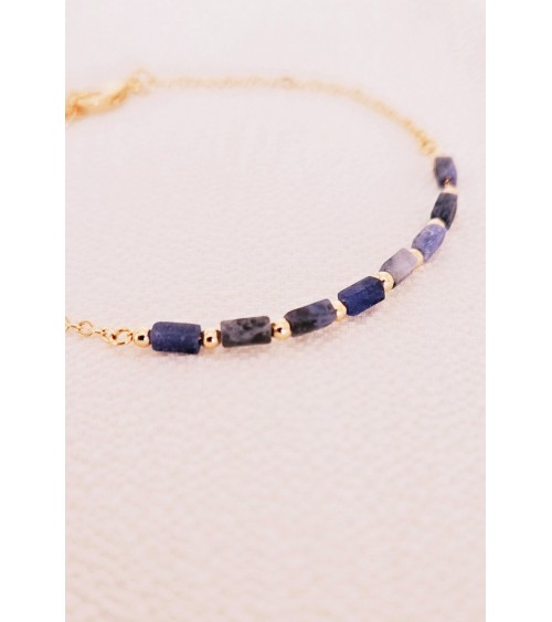 Bracelet en plaqué or et pierre sodalite