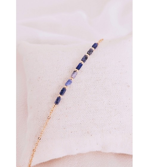 Bracelet en plaqué or et pierre sodalite