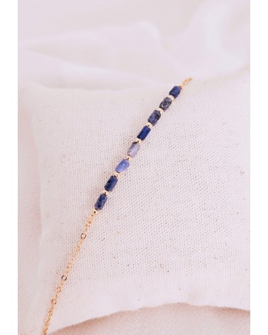 Bracelet en plaqué or et pierre sodalite