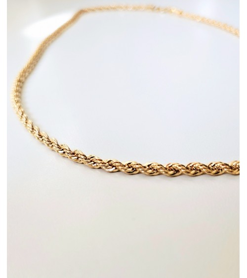 Collier torsadé en plaqué or en longueur 50cm