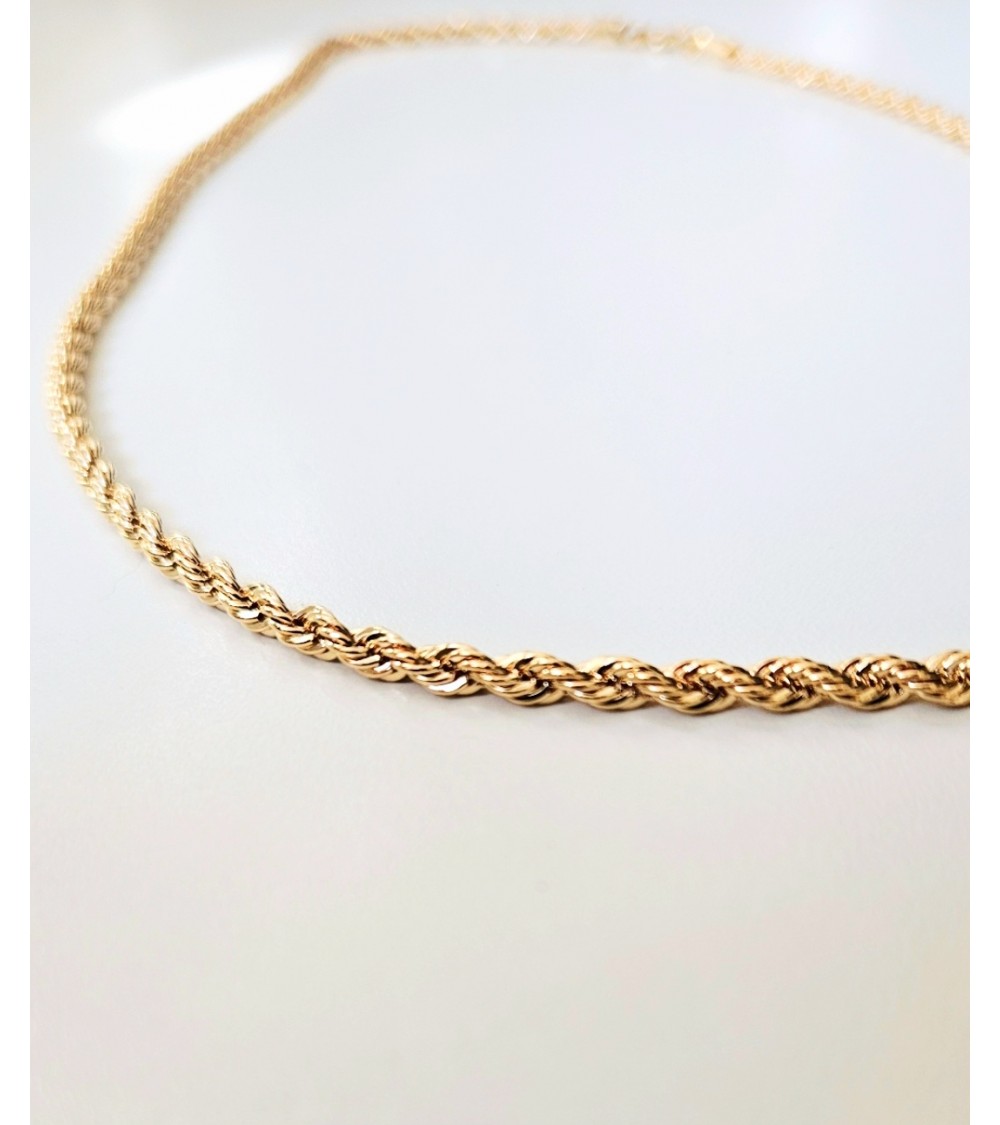 Collier torsadé en plaqué or en longueur 50cm