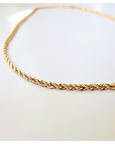 Collier torsadé en plaqué or en longueur 50cm