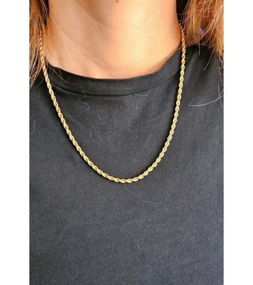 Collier torsadé en plaqué or en longueur 50cm