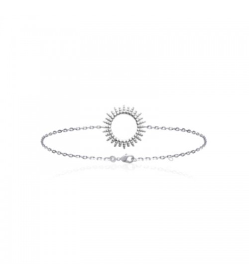 Bracelet en argent 925/1000 rhodié avec motif "soleil"