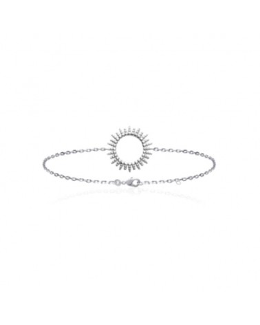 Bracelet en argent 925/1000 rhodié avec motif "soleil"