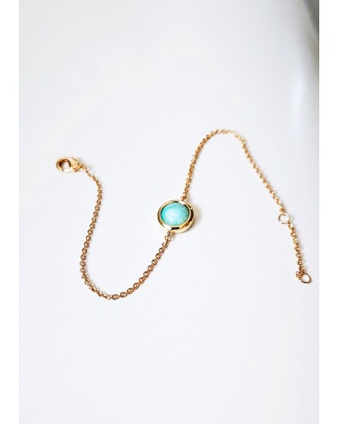 Bracelet en plaqué or et pierre amazonite