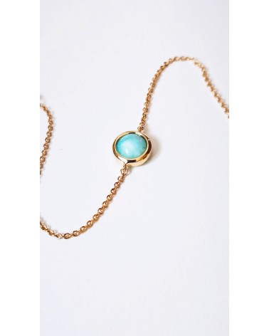 Bracelet en plaqué or et pierre amazonite