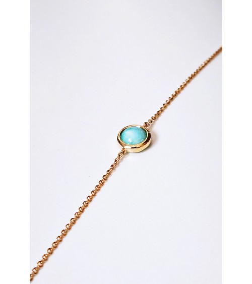Bracelet en plaqué or et pierre amazonite