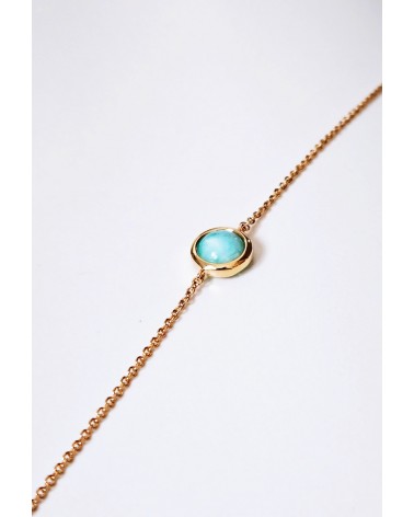 Bracelet en plaqué or et pierre amazonite