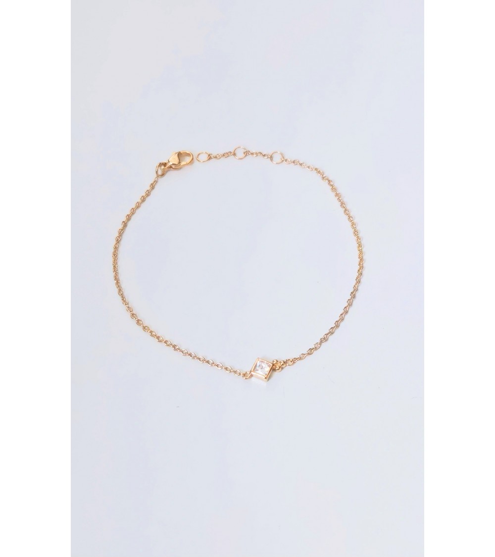 Bracelet en plaqué or et oxyde de zirconium