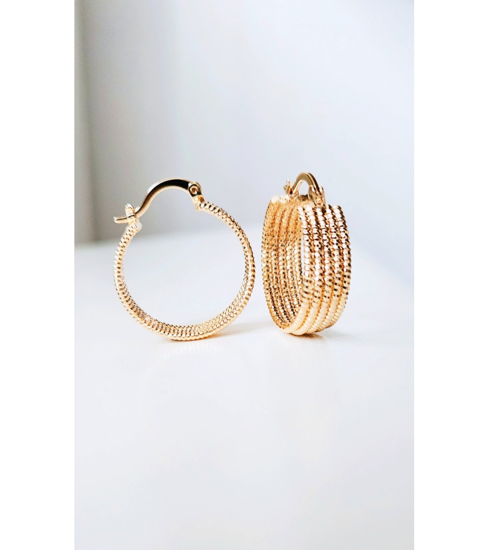 Boucles d'oreilles créoles avec picots brillants