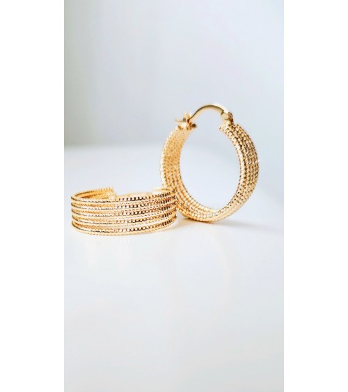 Boucles d'oreilles créoles avec picots brillants