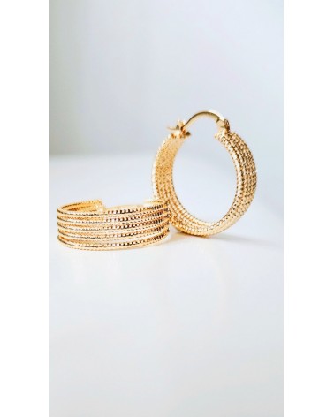 Boucles d'oreilles créoles avec picots brillants