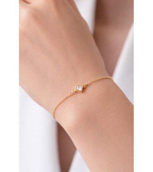 Bracelet en plaqué or et oxyde de zirconium