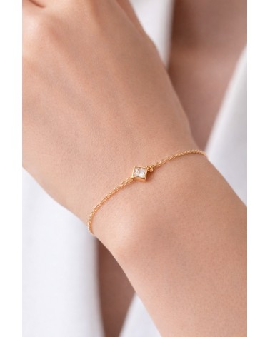 Bracelet en plaqué or et oxyde de zirconium