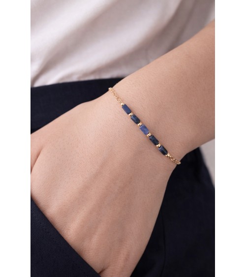 Bracelet en plaqué or et pierre sodalite