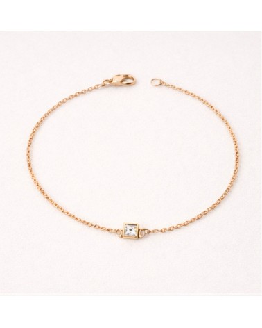 Bracelet en plaqué or et oxyde de zirconium