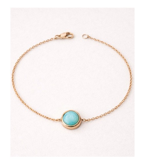 Bracelet en plaqué or et pierre amazonite