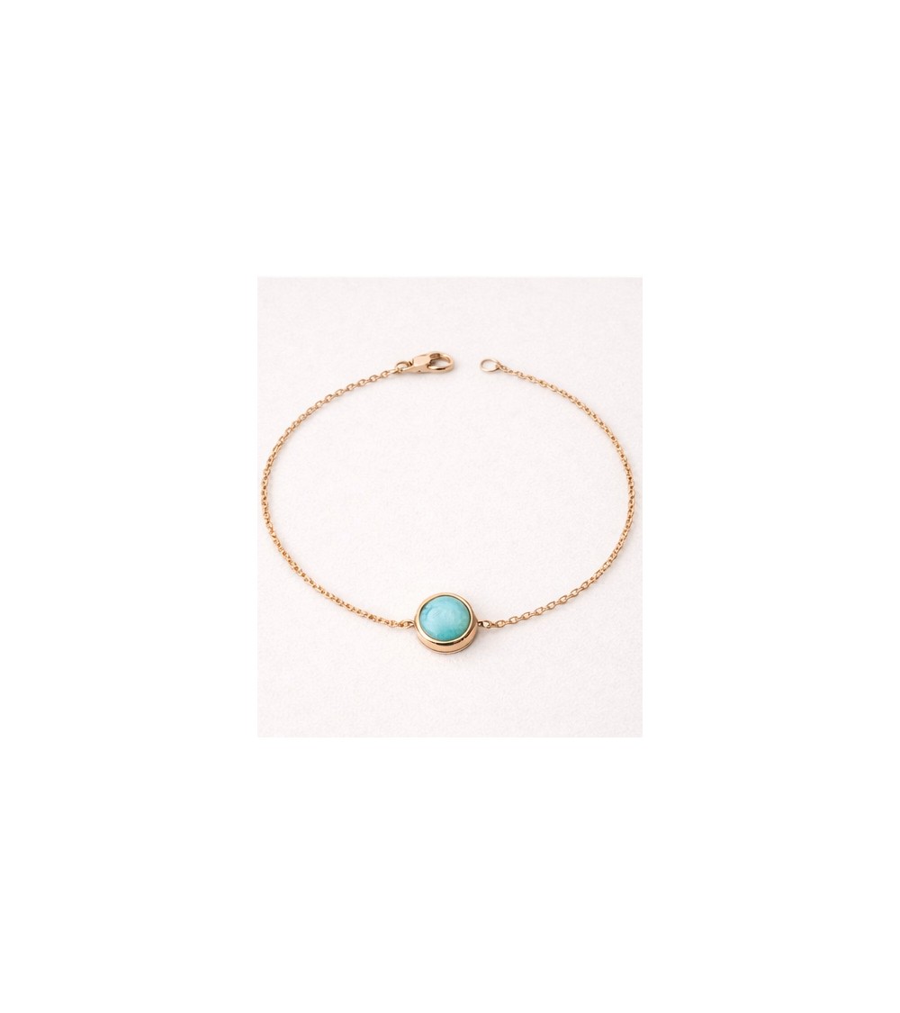 Bracelet en plaqué or et pierre amazonite