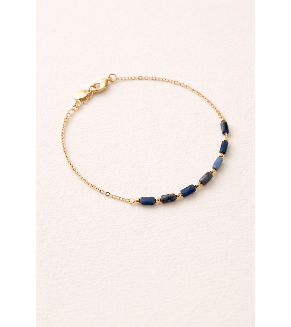 Bracelet en plaqué or et pierre sodalite