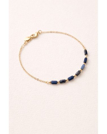 Bracelet en plaqué or et pierre sodalite