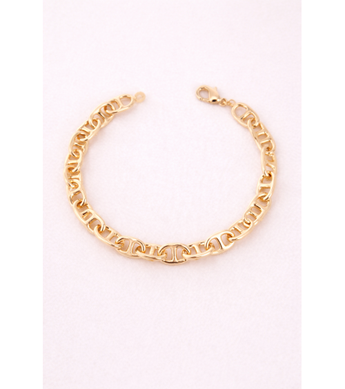 Bracelet en plaqué or maille marine