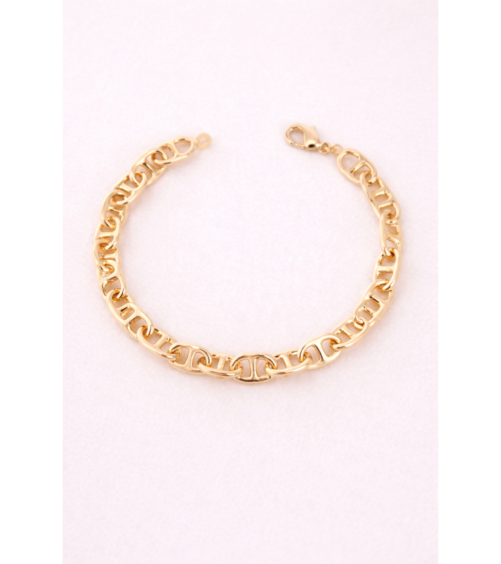 Bracelet en plaqué or maille marine