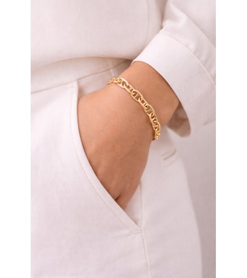 Bracelet en plaqué or maille marine