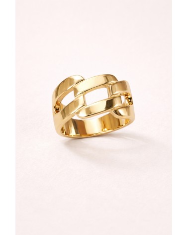 Bague en plaqué or tressée sur le dessus