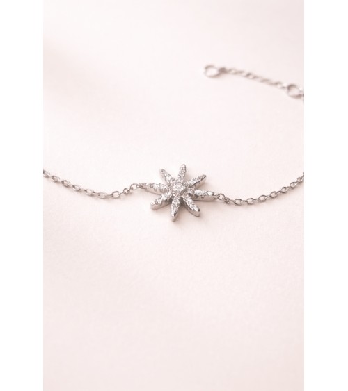 Bracelet étoile en argent 925/1000ème rhodié et oxyde de zirconium