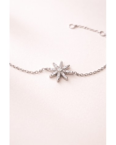 Bracelet étoile en argent 925/1000ème rhodié et oxyde de zirconium