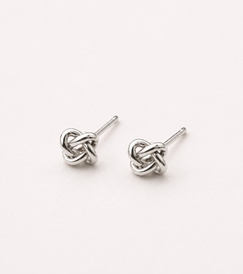 Boucles d’oreilles puces nœud argenté 7 mm SIUKA