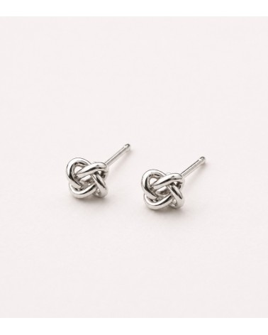 Boucles d’oreilles puces nœud argenté 7 mm SIUKA
