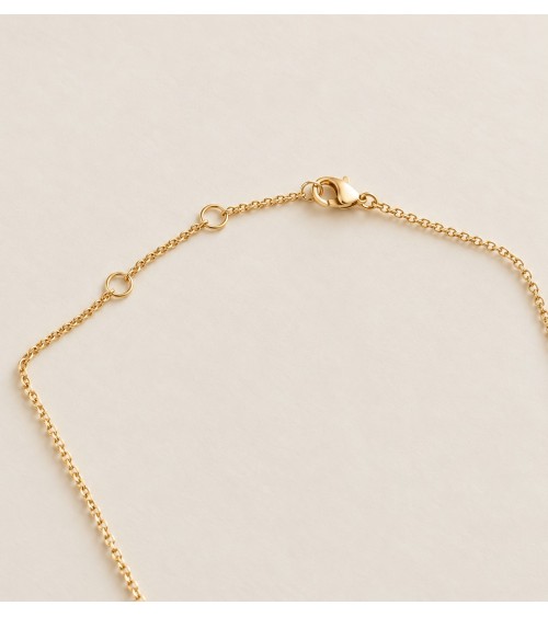 Collier plaqué or deux anneaux entrelacés