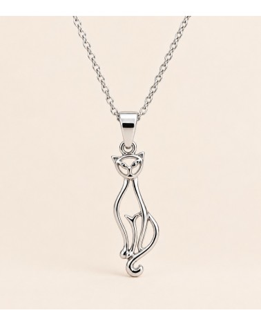 Pendentif Chat en Argent 925 – Silhouette Féline